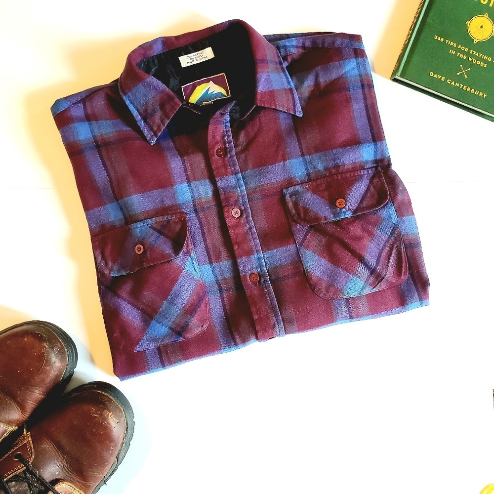 Northcrest Vintage Distressed Flannel Shirt Fall